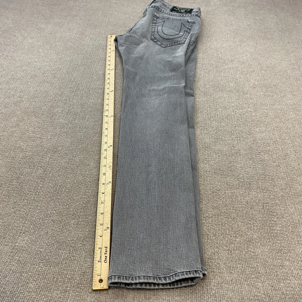 True Religion Rocco Relaxed Skinny Jeans Gray Med Wash Stretch Denim Mens 33x34
